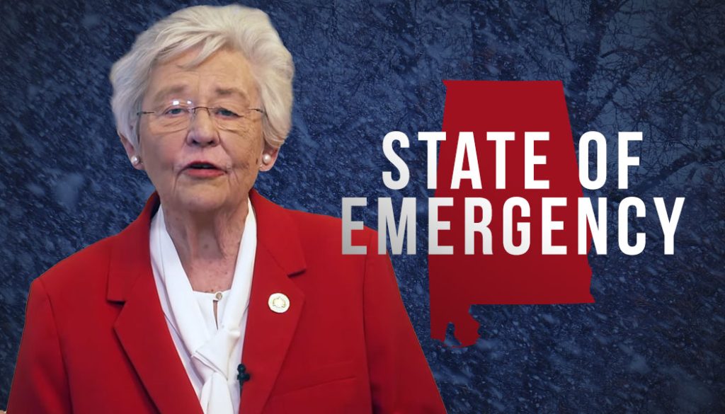 Governor Declares State of Emergency for 37 Alabama Counties as Winter Storm Approaches