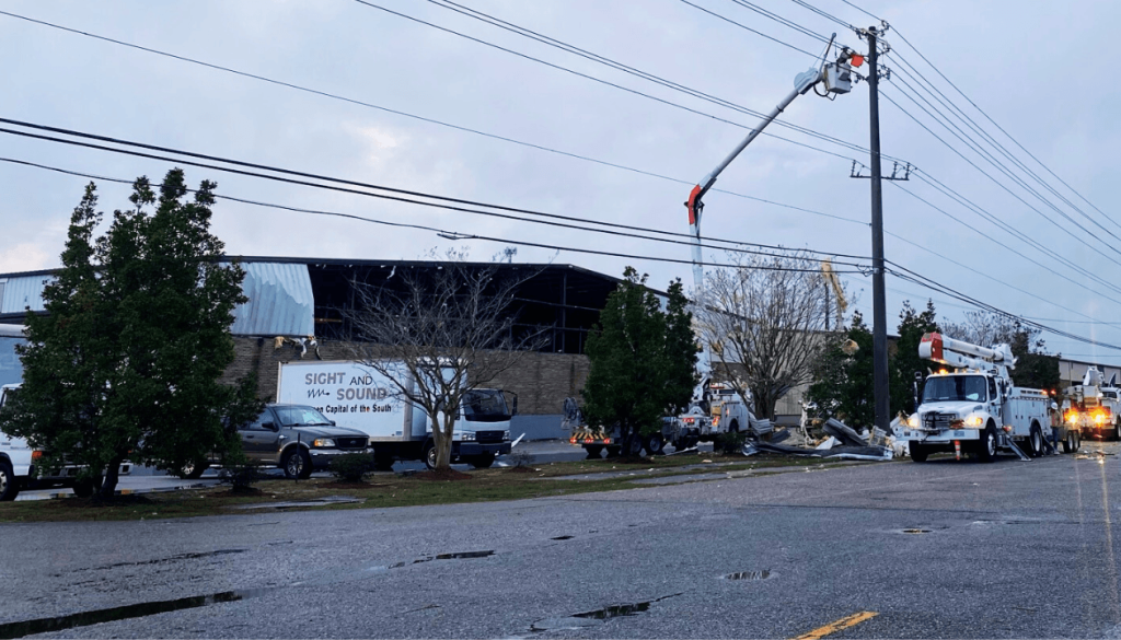 Escambia Florida Storm Injures 3, Damages Buildings