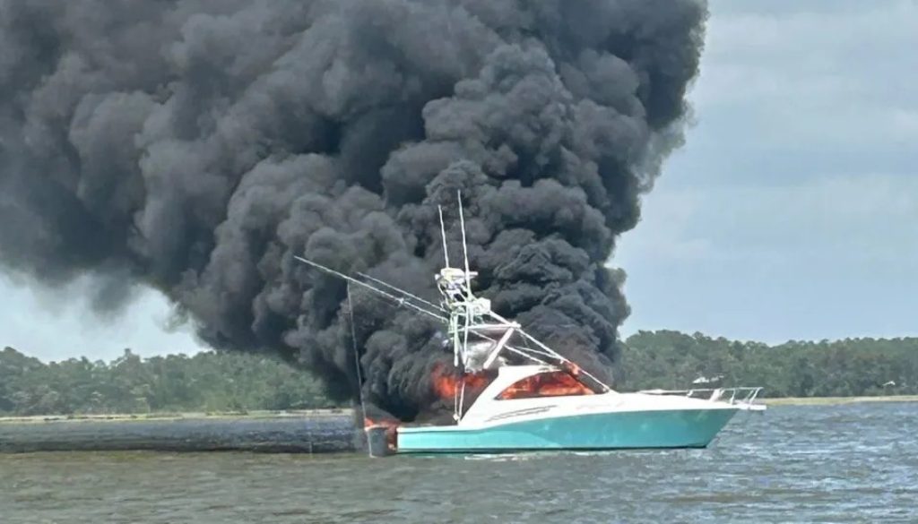 Three People Rescued From Vessel Fire in Mobile Bay