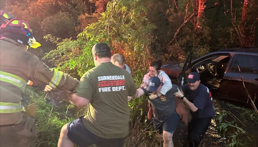 Summerdale Firefighters Rescue Woman From Flooded Vehicle